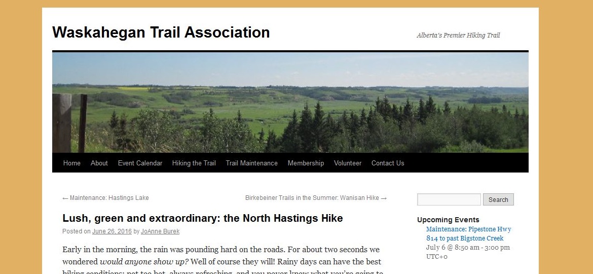 Waskahegan Trail Association website