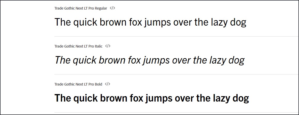 Examples of fonts